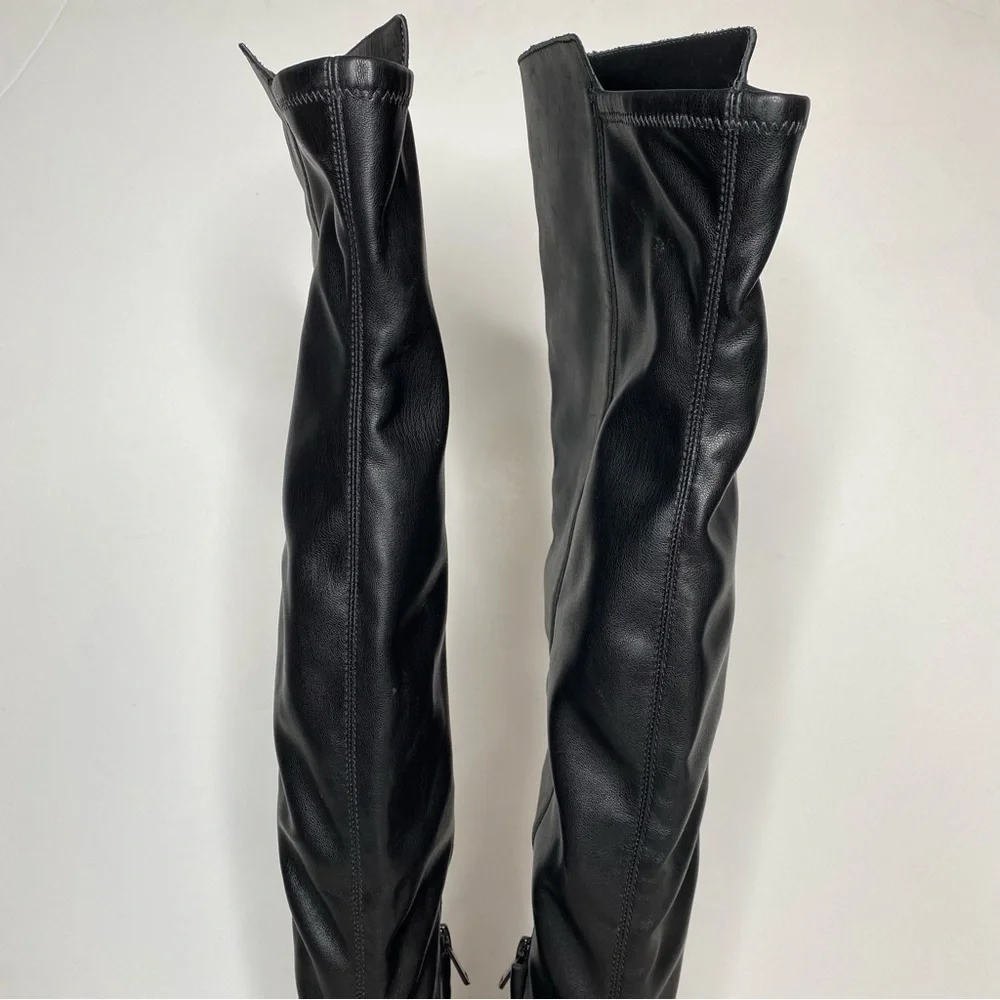 Sam Edelman Narisa Black Leather Over The Knee Boot 6 1/2 M